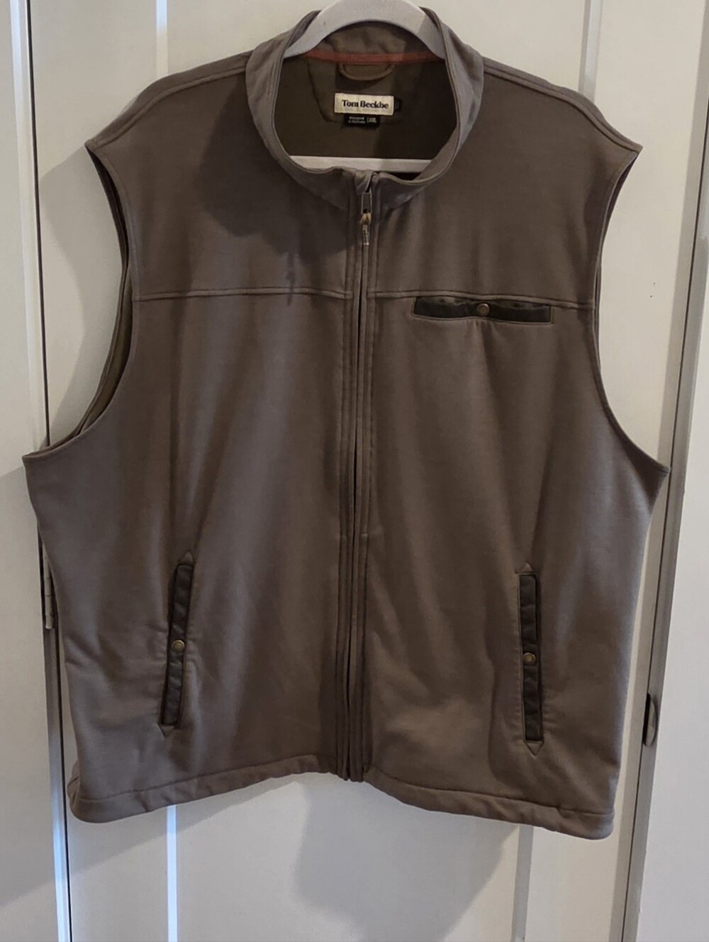 Tom Beckbe Tucker Full-Zip Performance Vest - Tan - Size XXL